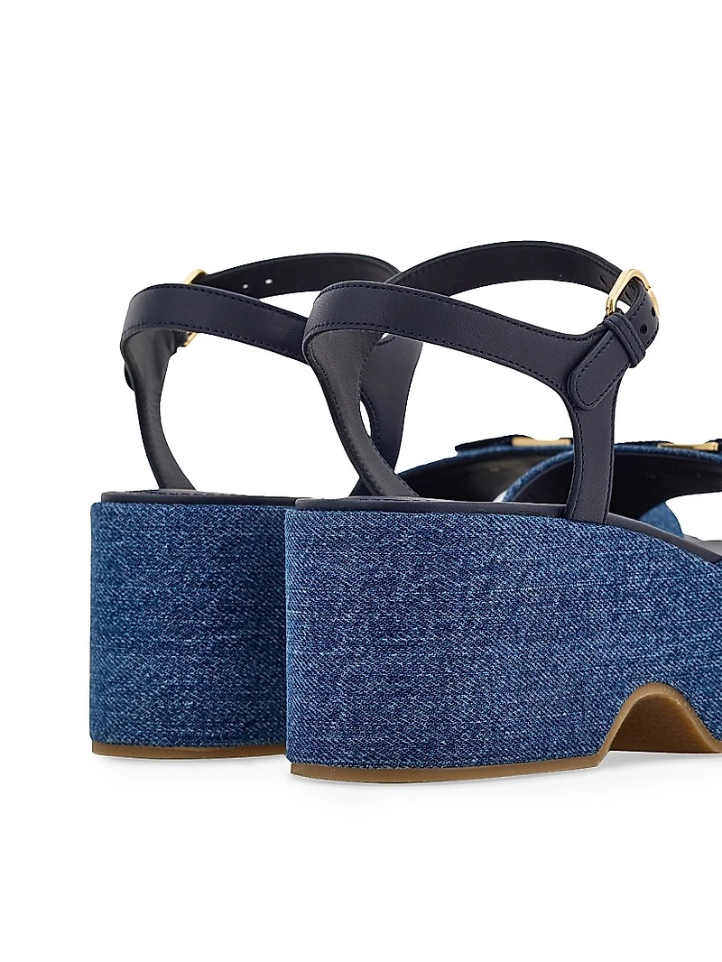 Selna 70MM Denim Platform Sandals