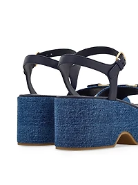 Selna 70MM Denim Platform Sandals