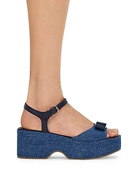 Selna 70MM Denim Platform Sandals
