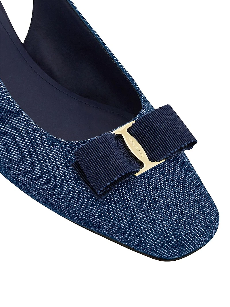 Rivada 30MM Denim Square-Toe Pumps