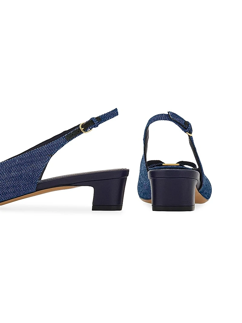 Rivada 30MM Denim Square-Toe Pumps