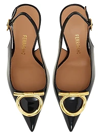 Sara 95MM Leather Slingback Pumps