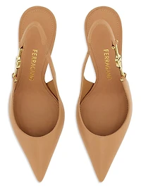 Tally 70MM Leather Slingback Pumps