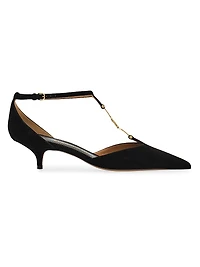 Traci 40MM Suede T-Strap Pumps