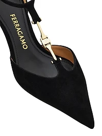 Traci 40MM Suede T-Strap Pumps