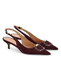 Sara 40MM Suede Slingback Pumps