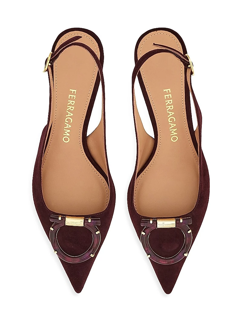 Sara 40MM Suede Slingback Pumps