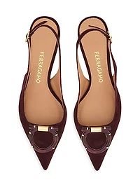 Sara 40MM Suede Slingback Pumps