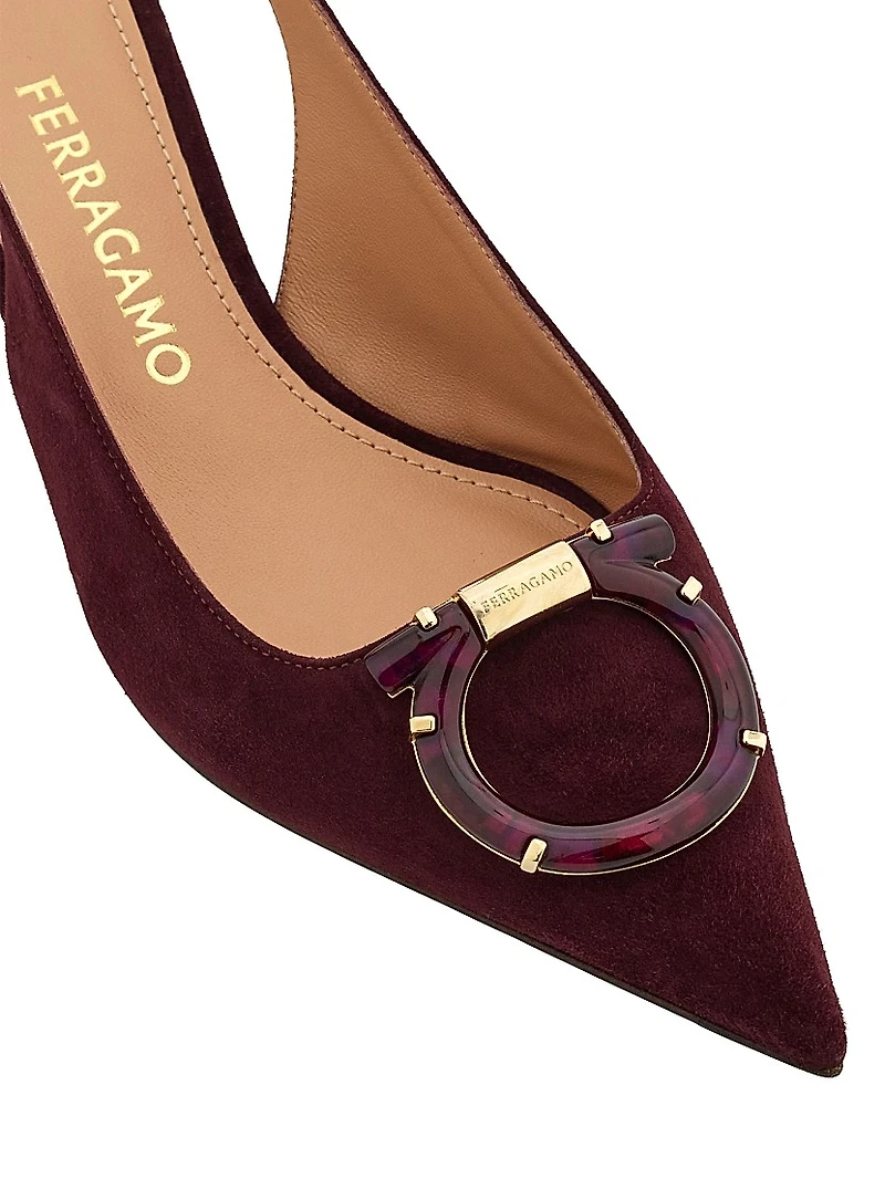Sara 40MM Suede Slingback Pumps