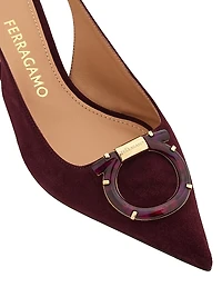 Sara 40MM Suede Slingback Pumps