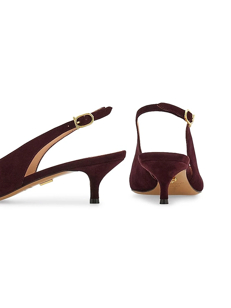 Sara 40MM Suede Slingback Pumps