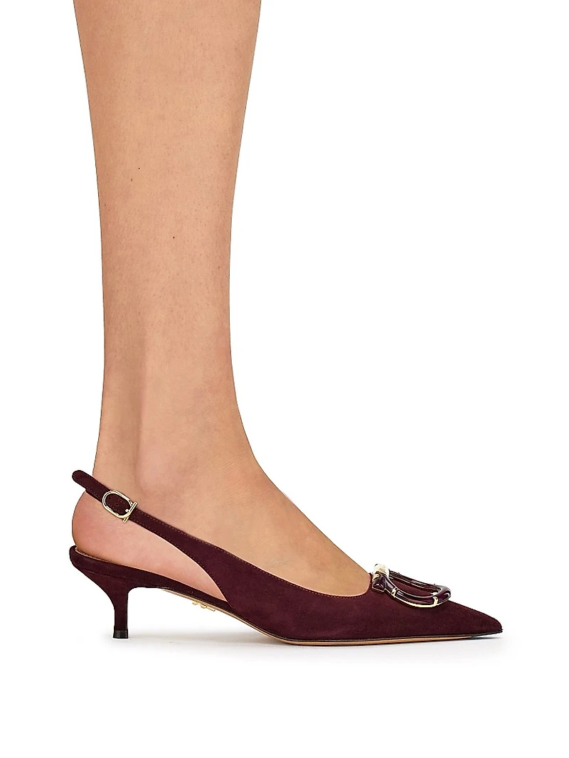 Sara 40MM Suede Slingback Pumps