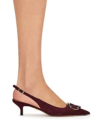 Sara 40MM Suede Slingback Pumps