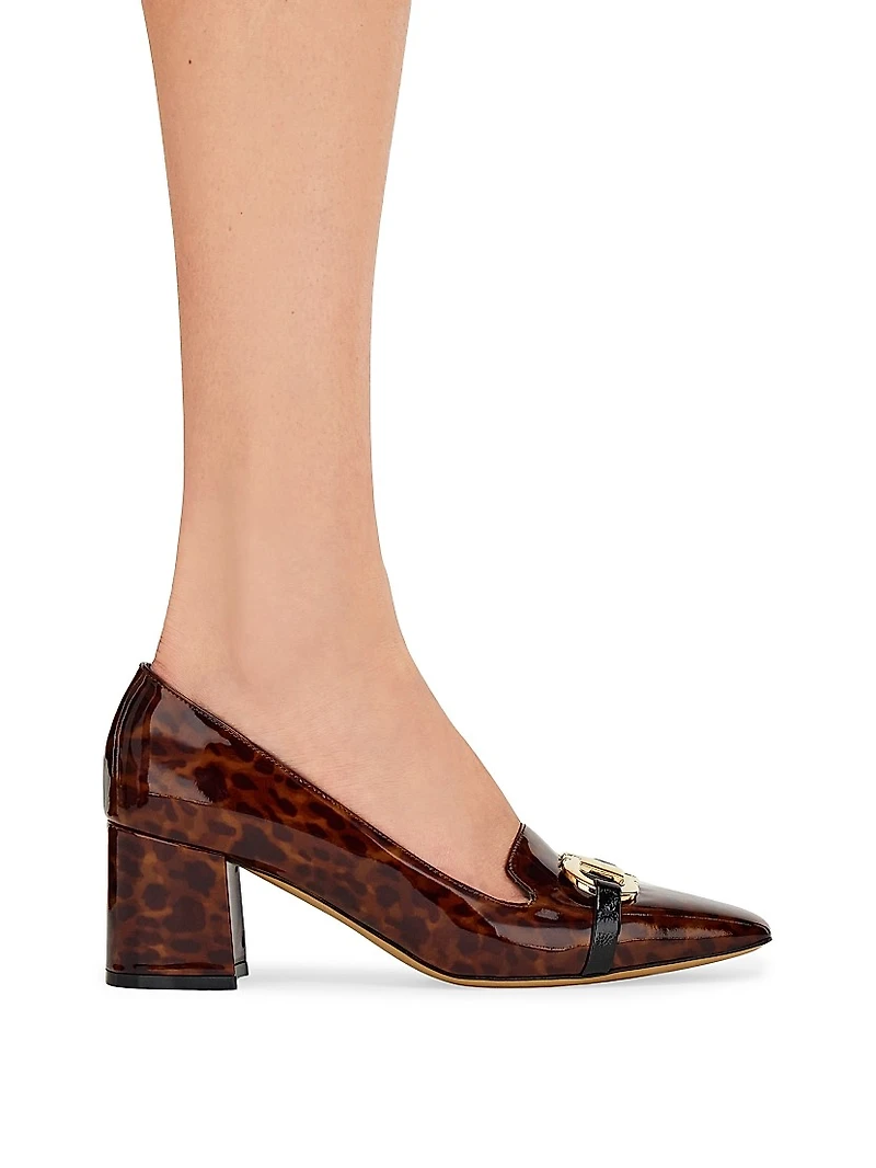 Mirelle 60MM Gancini-Accented Patent Leather Pumps