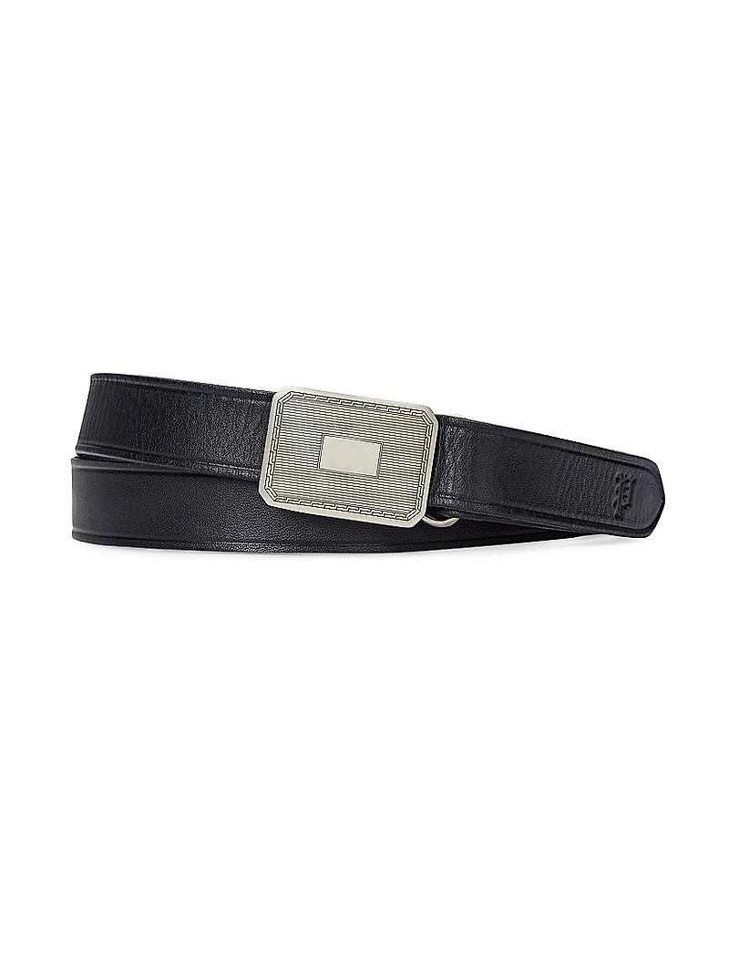 Engine Turn Leather Belt