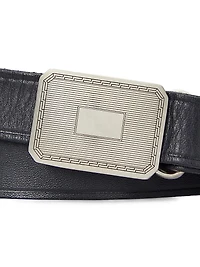 Engine Turn Leather Belt
