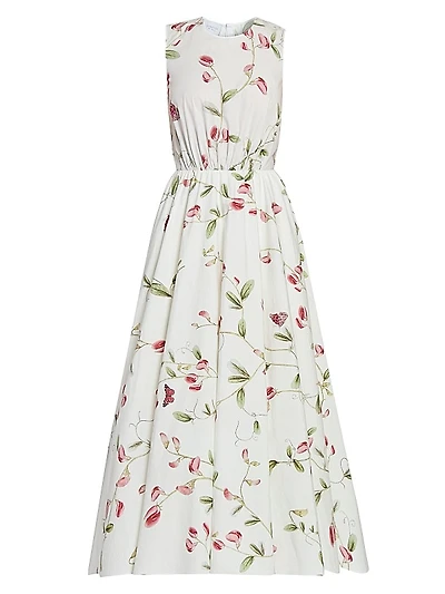 Floral Poplin Cotton Cocktail Dress