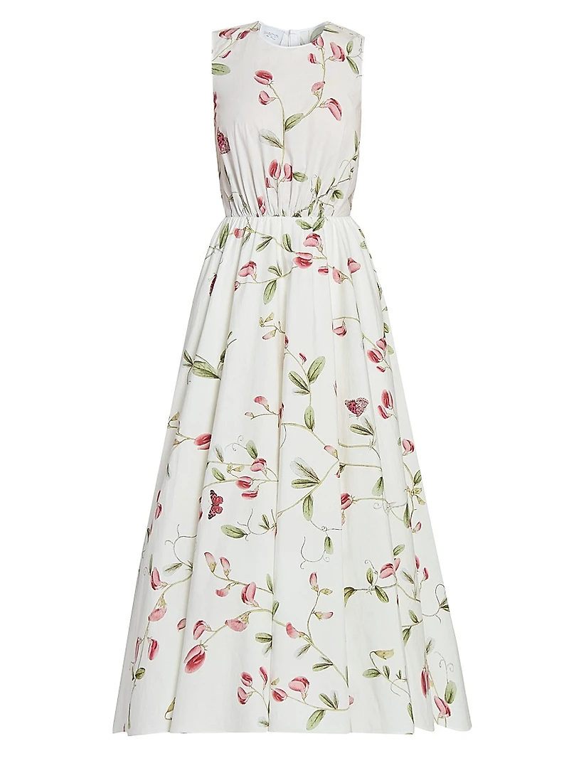 Floral Poplin Cotton Cocktail Dress