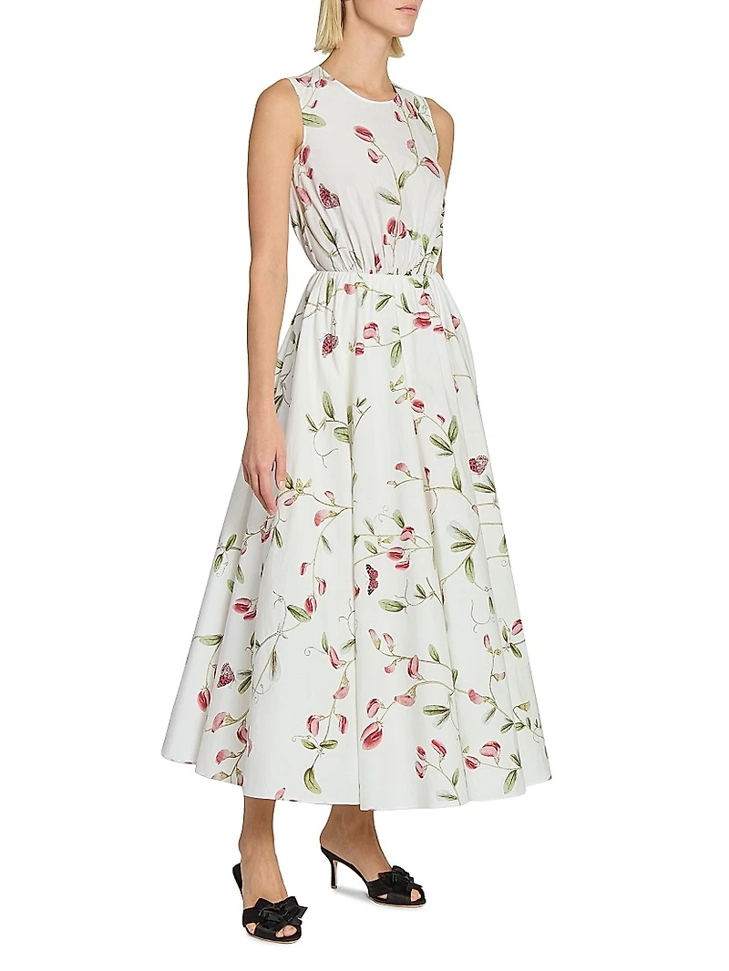 Floral Poplin Cotton Cocktail Dress