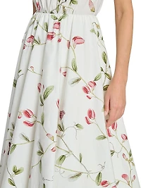 Floral Poplin Cotton Cocktail Dress