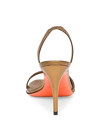 Serpenti 85MM Metallic Leather Slingback Sandals