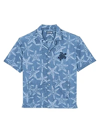 Starfish-Printed Denim Shirt