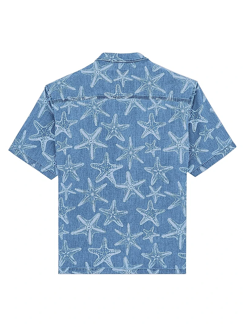 Starfish-Printed Denim Shirt