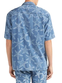 Starfish-Printed Denim Shirt