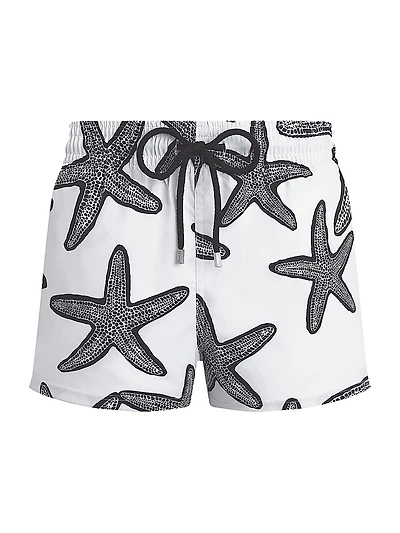Starlettes Printed Stretch Fabric Swim Shorts