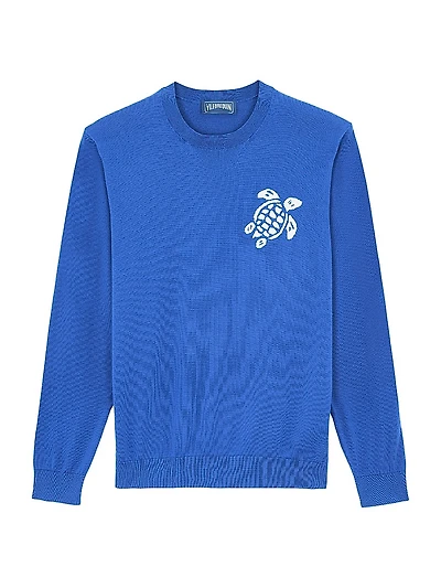 Turtle Cotton Crewneck Sweater