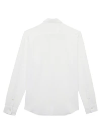 Cotton-Linen Jacquard Button-Front Shirt