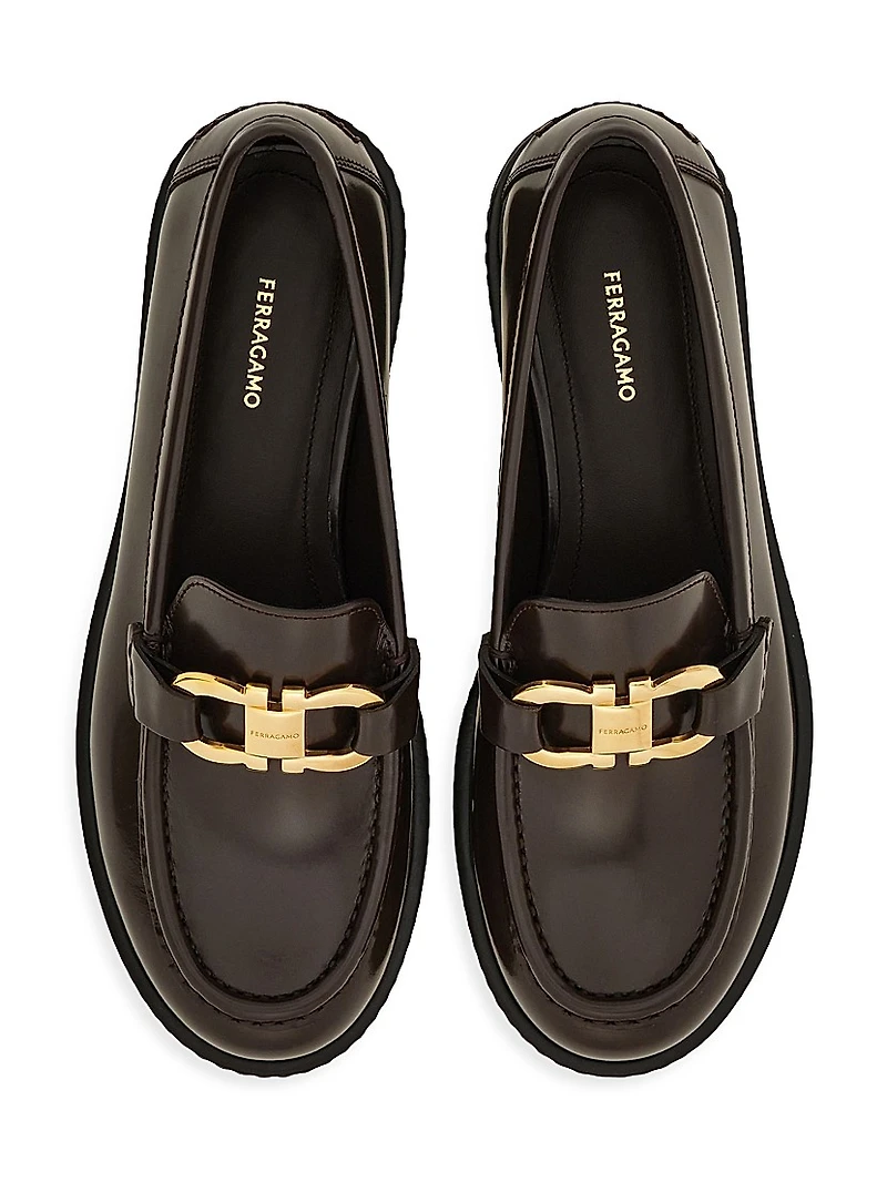 Maryan Leather Lug-Sole Loafers