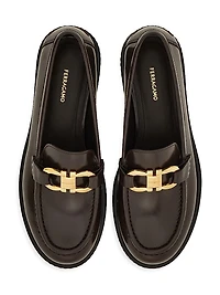 Maryan Leather Lug-Sole Loafers