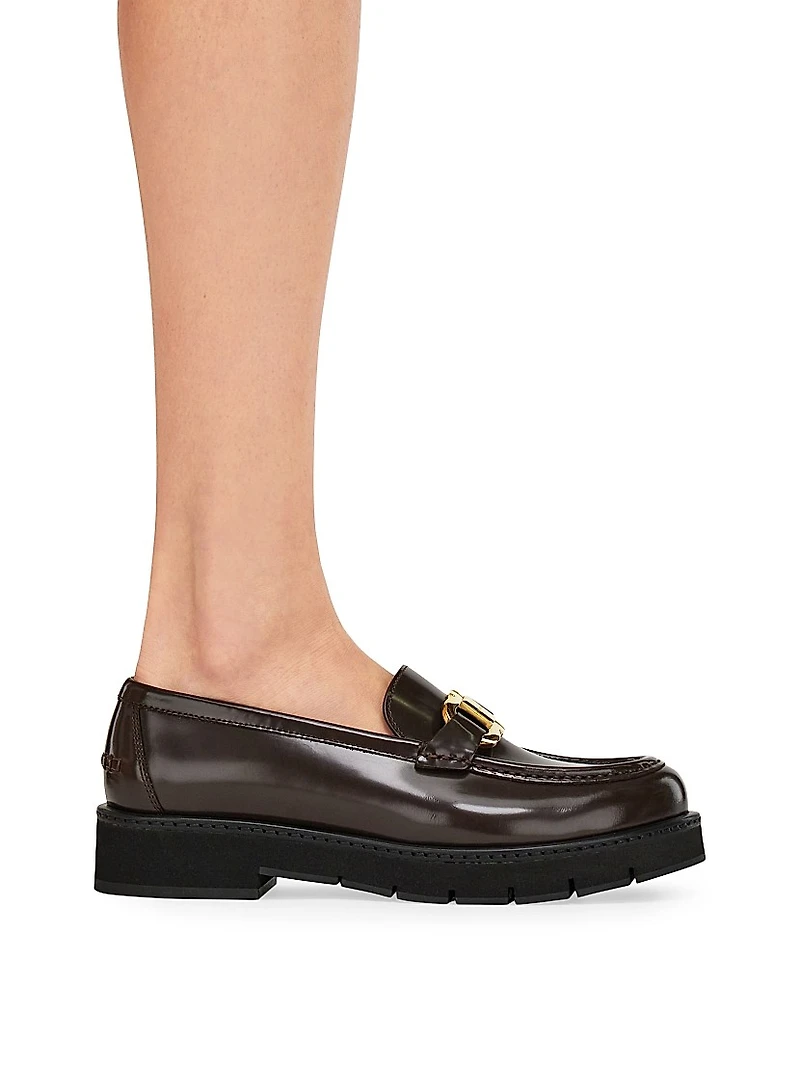 Maryan Leather Lug-Sole Loafers