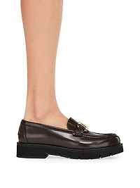Maryan Leather Lug-Sole Loafers
