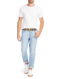 Double Gancino Adjustable Leather Belt