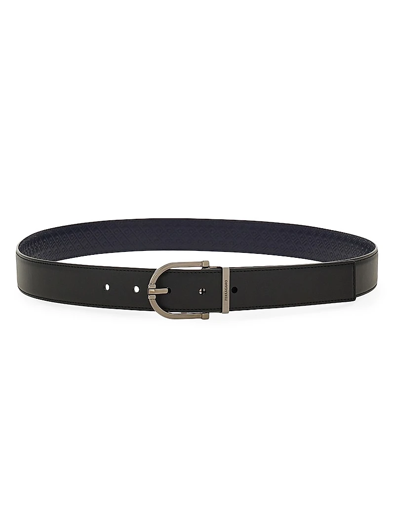 Embossed Reversible Leather Belt