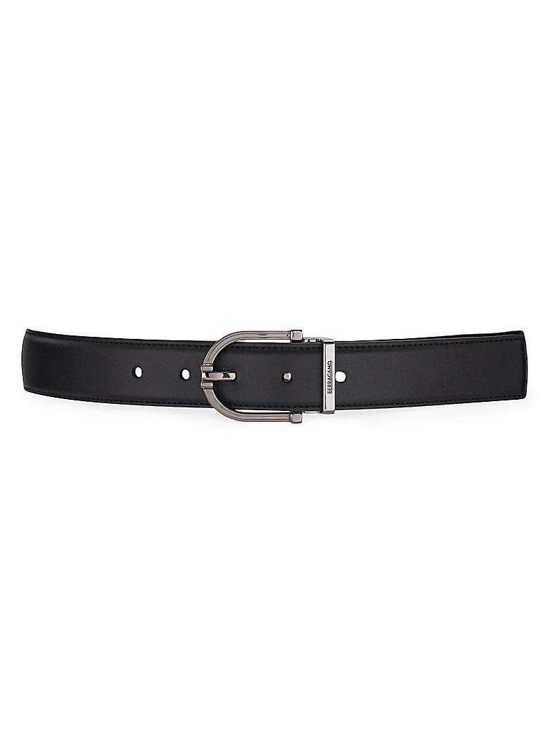 Embossed Reversible Leather Belt