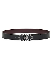 Double Gancini Cut-to-Size Leather Belt