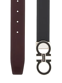 Double Gancini Cut-to-Size Leather Belt