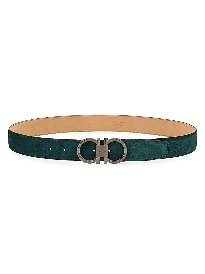 Gancini Cut-to-Size Suede Belt