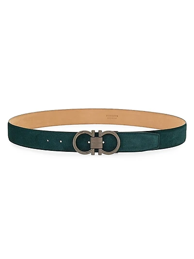 Gancini Cut-to-Size Suede Belt