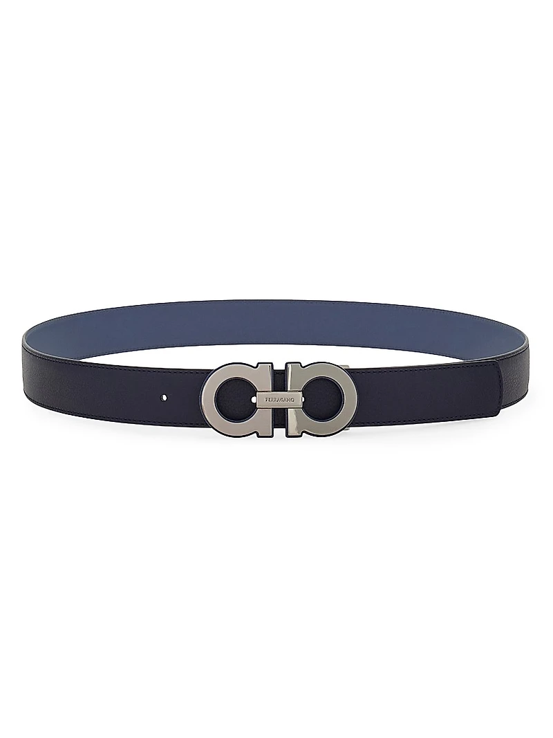 Gancini Double Cut-to-Size Reversible Leather Belt