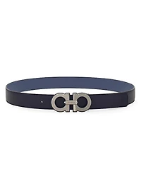 Gancini Double Cut-to-Size Reversible Leather Belt