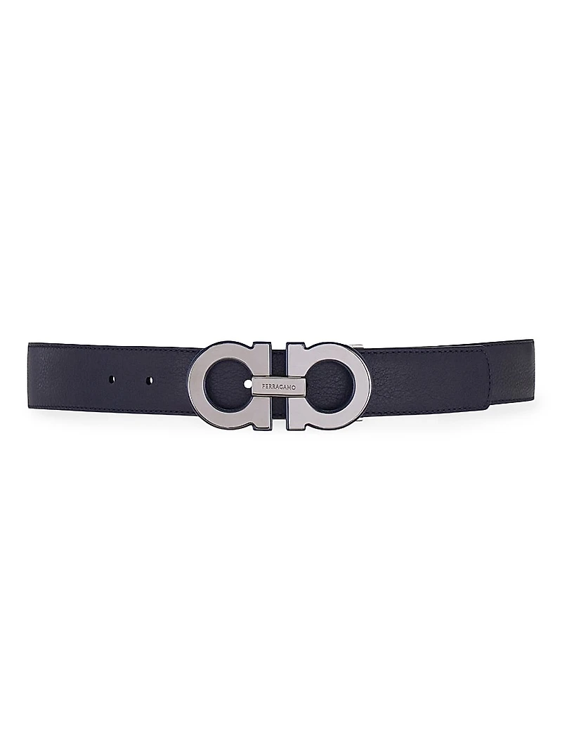 Gancini Double Cut-to-Size Reversible Leather Belt