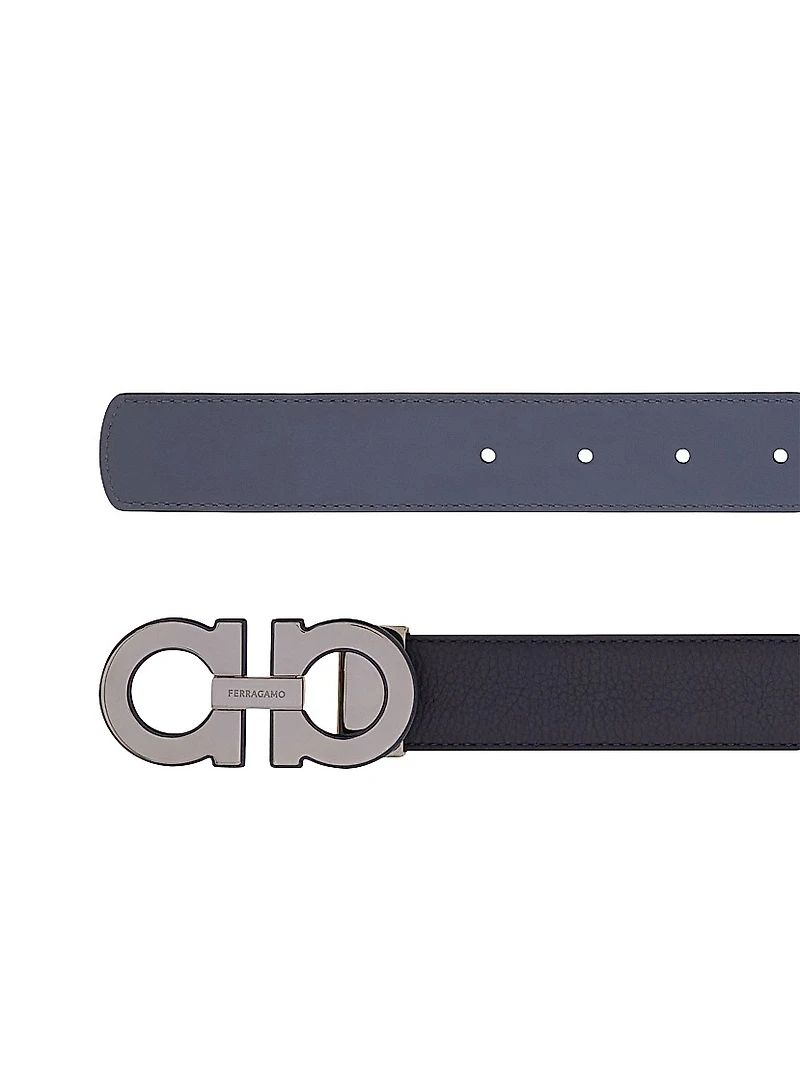 Gancini Double Cut-to-Size Reversible Leather Belt