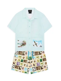 Little Boy's & Printed Swim Shorts