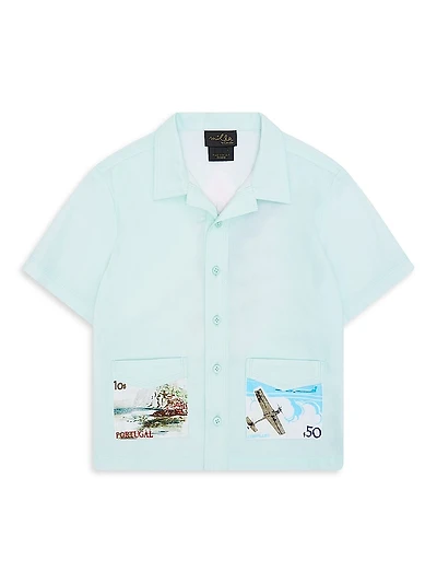 Little Boy's & Stamp Short-Sleeve Shirt