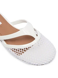 Fishnet & Leather Mules