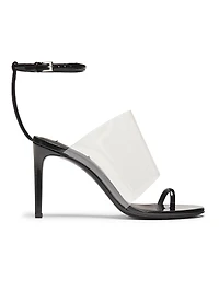 PVC & Leather 90MM Stiletto Sandals